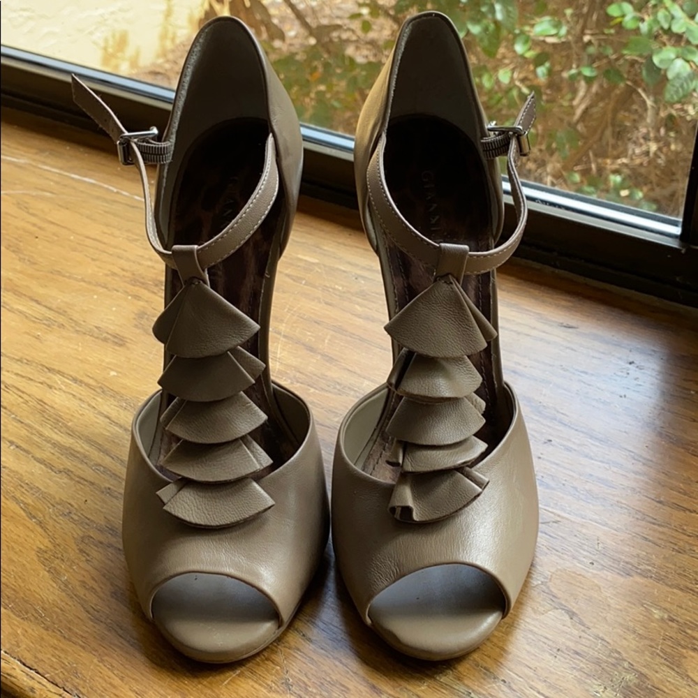 Peep toe high heels